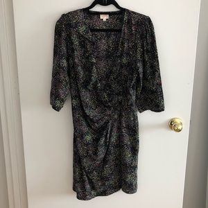 ✨last chance✨ Parker Black Floral Silk Wrap Dress